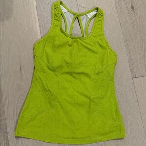 Athleta Lime Green Active Tank with Shelf Bra